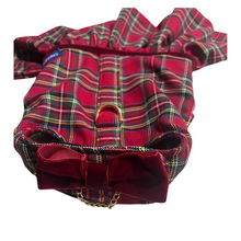 Load image into Gallery viewer, Red Tartan Pleated Dress
