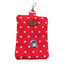 Load image into Gallery viewer, White Stars On Red Doggy Bag Holder