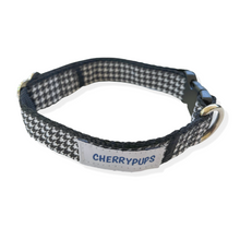 Load image into Gallery viewer, Black Herringbone Dog Collar
