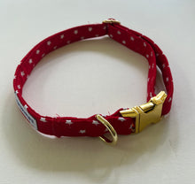 Load image into Gallery viewer, White Stars On Red Dog Collar
