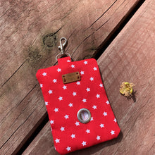 Load image into Gallery viewer, White Stars On Red Doggy Bag Holder