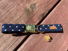 Load image into Gallery viewer, White Stars On Navy Dog Collar