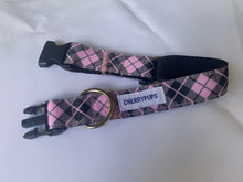 Load image into Gallery viewer, Pink Check Dog Collar