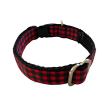 Load image into Gallery viewer, Red &amp; Black Check Dog Collar

