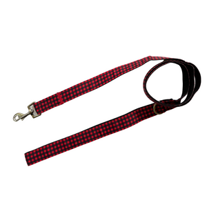 Red & Black Check Dog Collar