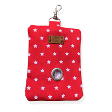 Load image into Gallery viewer, White Stars On Red Doggy Bag Holder
