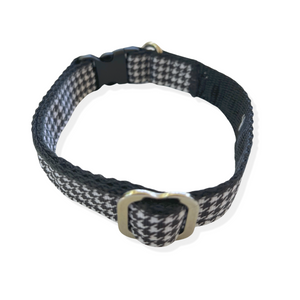 Black Herringbone Dog Collar