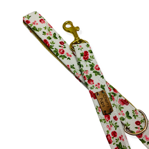 Red Roses On Cream Dog Lead