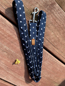 White Stars On Navy Dog Lead