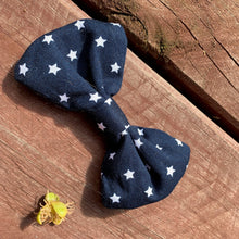 Load image into Gallery viewer, Navy &amp; White Stars Bow/Bowtie
