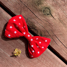 Load image into Gallery viewer, Red &amp; White Stars Bow/Bowtie
