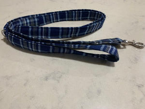 Blue Tartan Dog Collar With Bowtie
