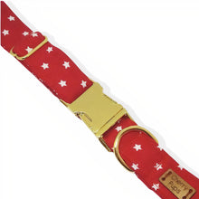 Load image into Gallery viewer, White Stars On Red Dog Collar
