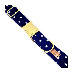 White Stars On Navy Dog Collar