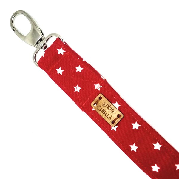 White Stars On Red Dog Lead